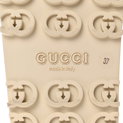 Gucci Cubic Rubber GG Monogram Womens Interlocking G Platform 42mm Slide Sandals 37 Beige Ebony 7 of 8