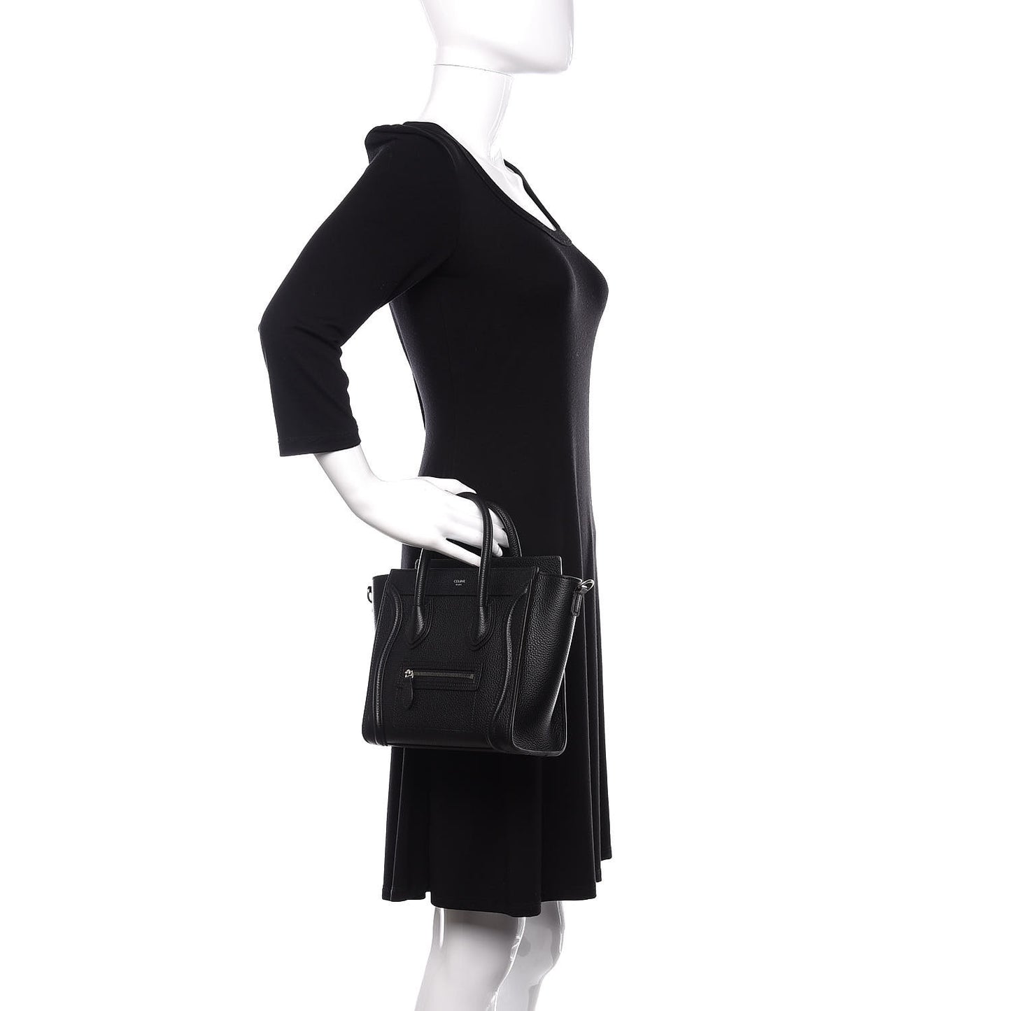 Drummed Calfskin Nano Luggage Black