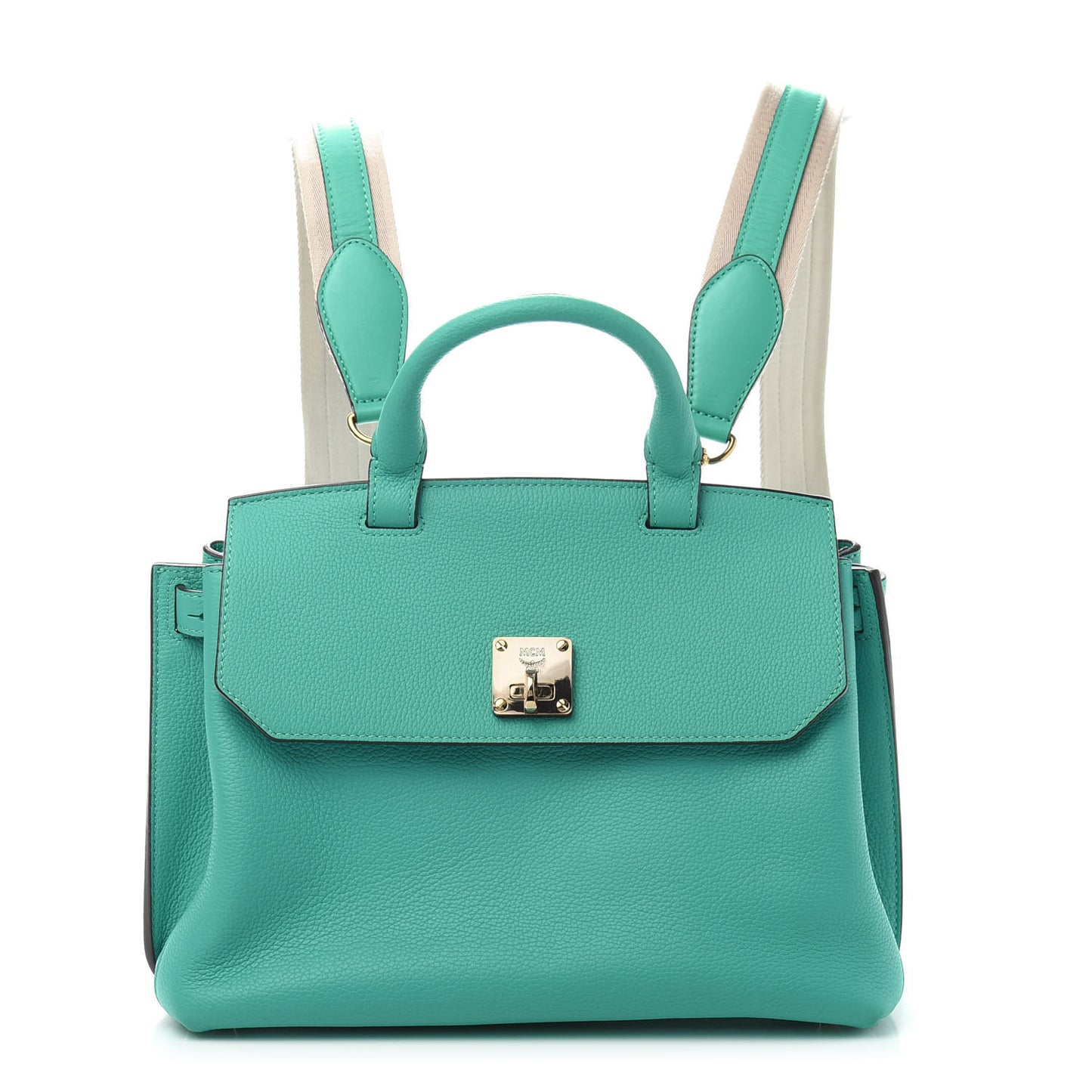 Grained Calfskin Medium Milla Convertible Backpack Oasis Green