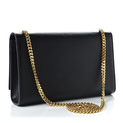 Saint Laurent Grain De Poudre Medium Classic Monogram Kate Satchel Black 3 of 9