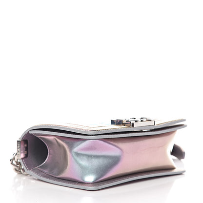 Chanel Iridescent Patent Calfskin PVC Quilted Small Boy Flap Light Purple 4 of 11