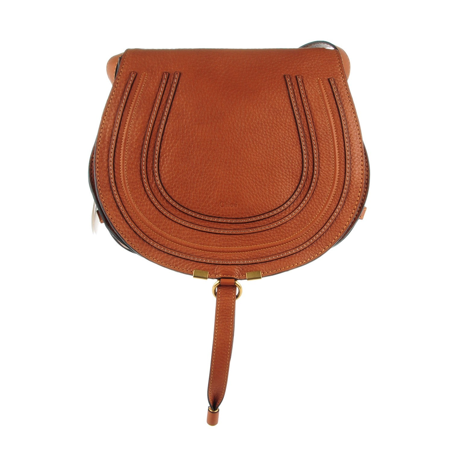 Chloe Calfskin Medium Marcie Round Crossbody Bag Tan 1 of 7