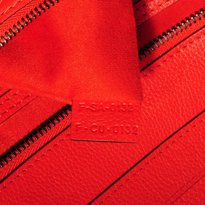 Celine Drummed Calfskin Mini Luggage Vermillion 7 of 8