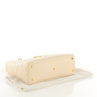 Christian Dior Lambskin Cannage Large Lady Dior Ivory 4 of 8
