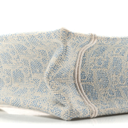 Christian Dior Washed Embroidery Oblique Lace Dior Medallion Mini Book Tote With Strap Celeste Blue Ecru 9 of 13