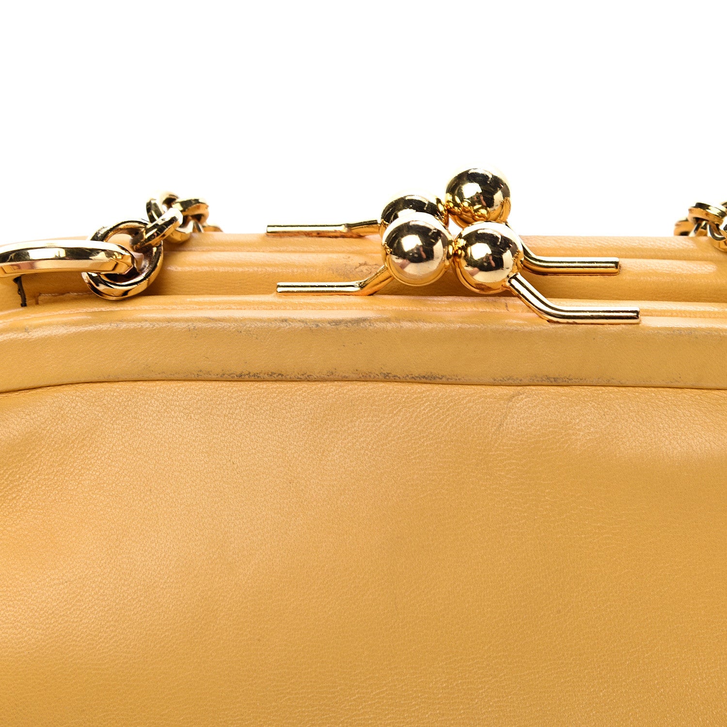 Dolce & Gabbana Calfskin Kiss Lock Frame Chain Bag Yellow 14 of 16