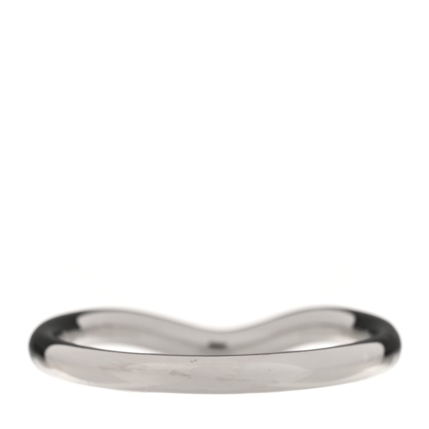 Tiffany Platinum Diamond Elsa Peretti Curved Wedding Band Ring 53 6.5 3 of 4