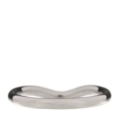 Tiffany Platinum Diamond Elsa Peretti Curved Wedding Band Ring 53 6.5 3 of 4