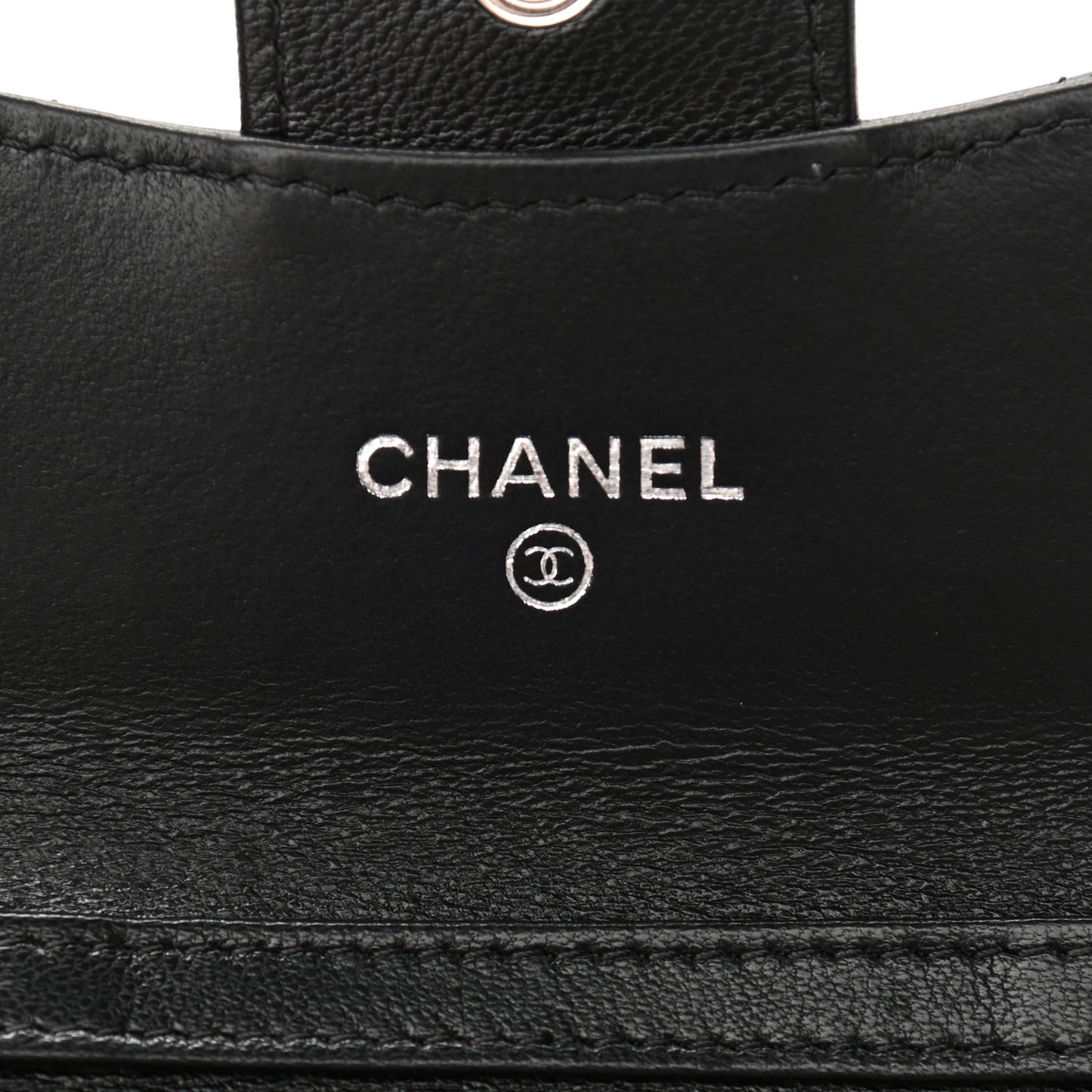 Lambskin Quilted Flap Card Holder On Chain So Black