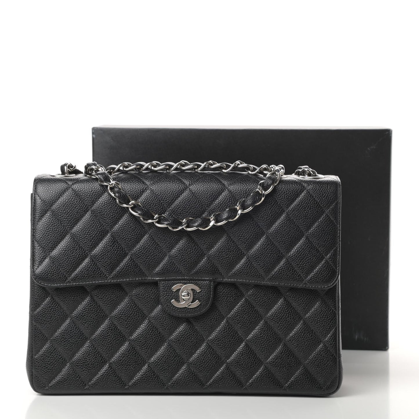 Caviar Quilted Jumbo Single Flap Black