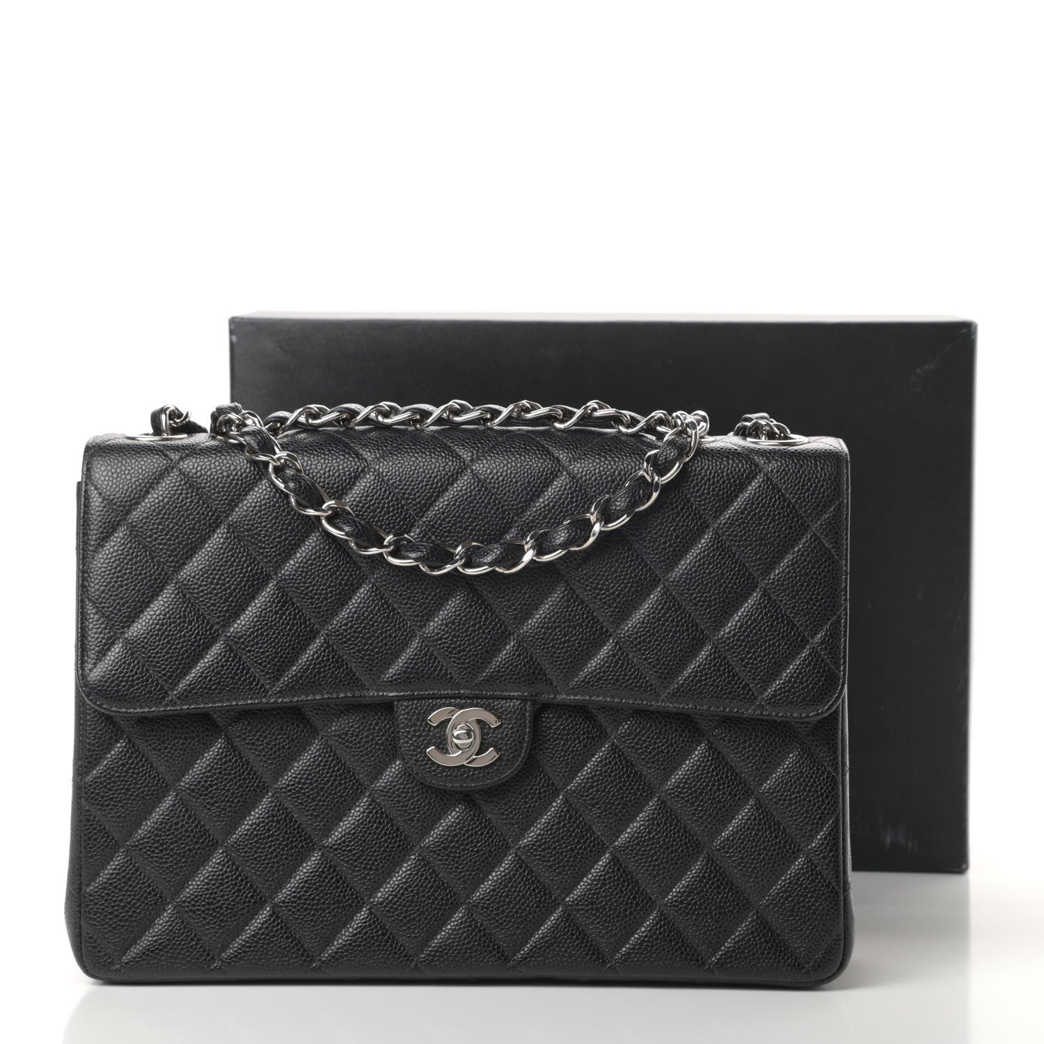 Chanel Caviar Quilted Jumbo Single Flap Black 14 of 14