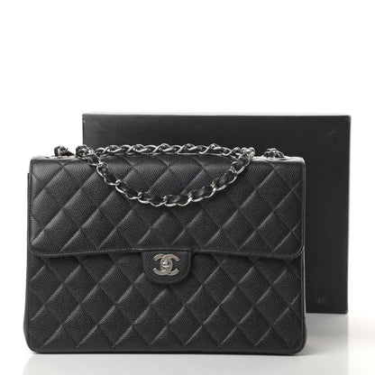 Chanel Caviar Quilted Jumbo Single Flap Black 14 of 14