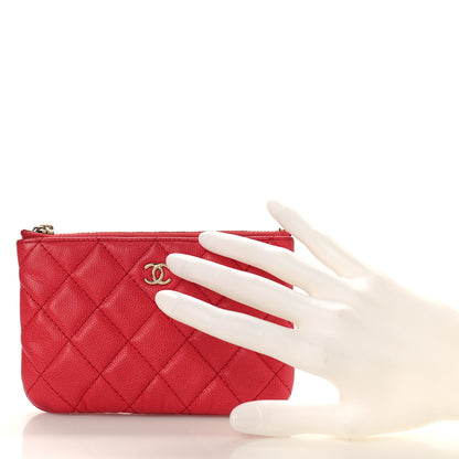 Chanel Caviar Quilted Small Cosmetic Case Dark Pink 2 of 10