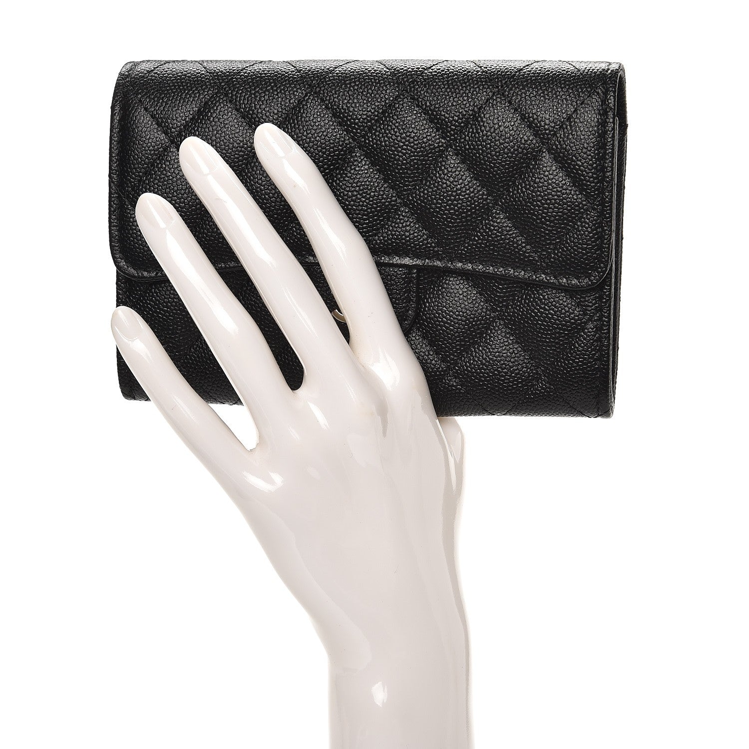 Chanel Caviar Quilted Medium Flap Wallet Black 2 of 9