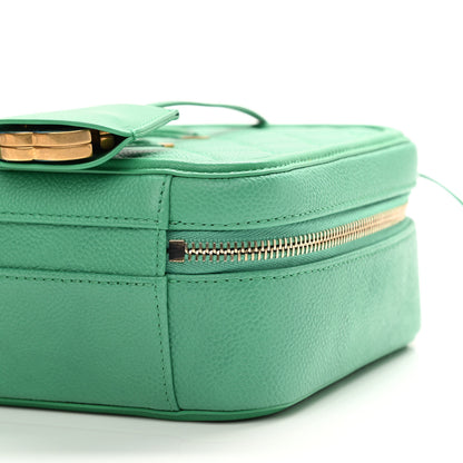 Chanel Caviar Quilted Medium CC Filigree Vanity Case Green 10 of 12