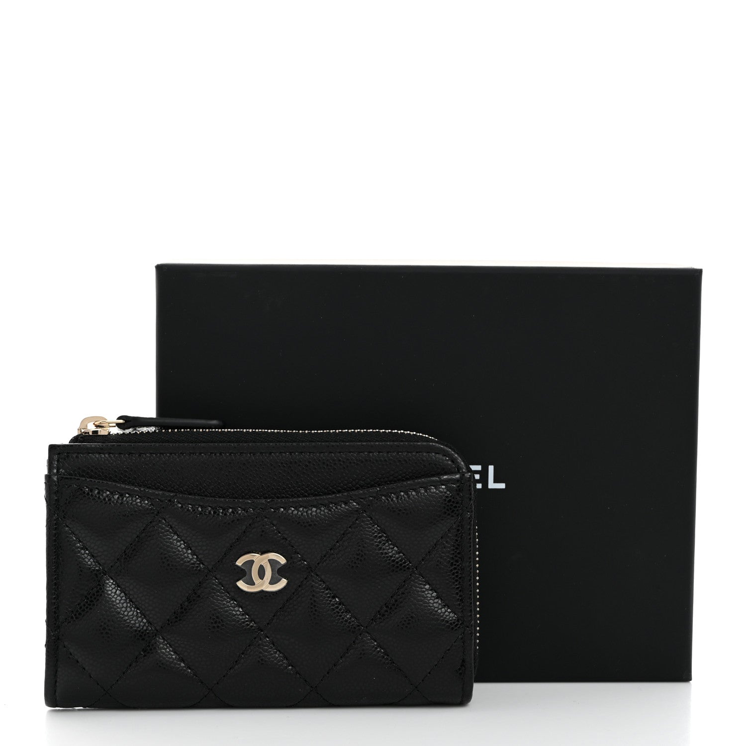 Chanel Caviar Quilted CC Zip Around Card Holder Black 8 of 8