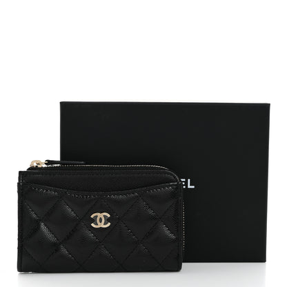 Chanel Caviar Quilted CC Zip Around Card Holder Black 8 of 8
