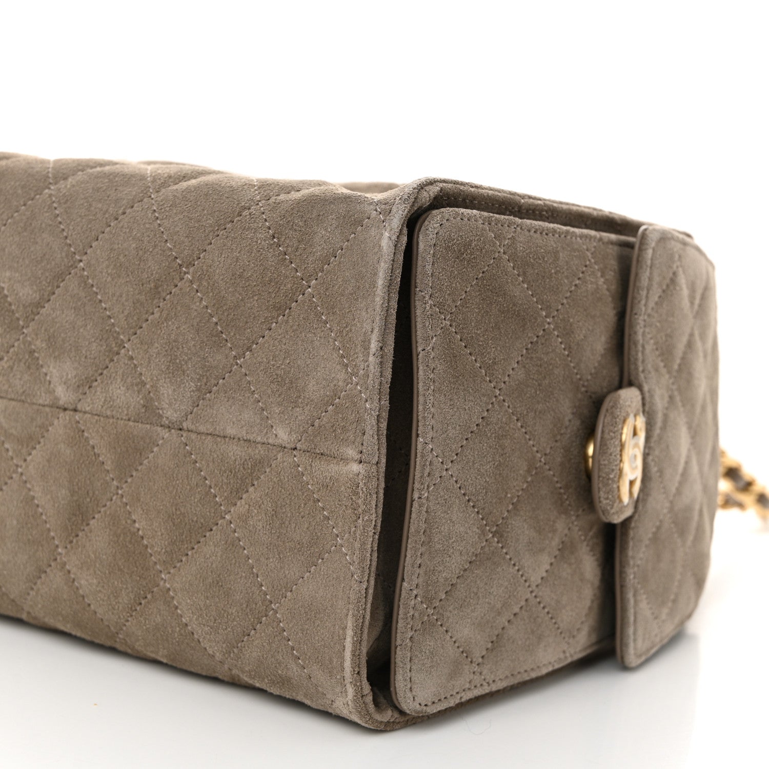 Chanel Suede Quilted Medium Chanel 25 Handbag Dark Grey 11 of 12