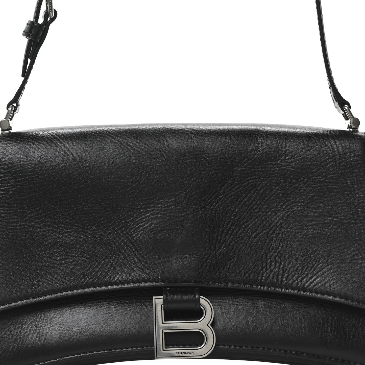 Paper Calfskin Small Crush Sling Bag Black