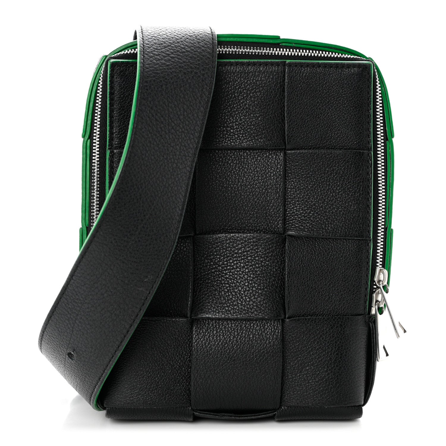 Bottega Veneta Calfskin Intrecciato Mini Cassette Sling Bag Black Parakeet 1 of 9