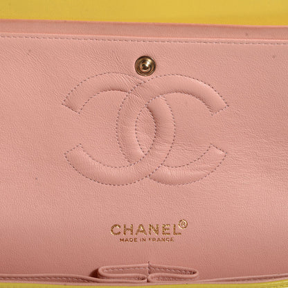 Chanel Lambskin Quilted Medium Double Flap Yellow 7 of 9