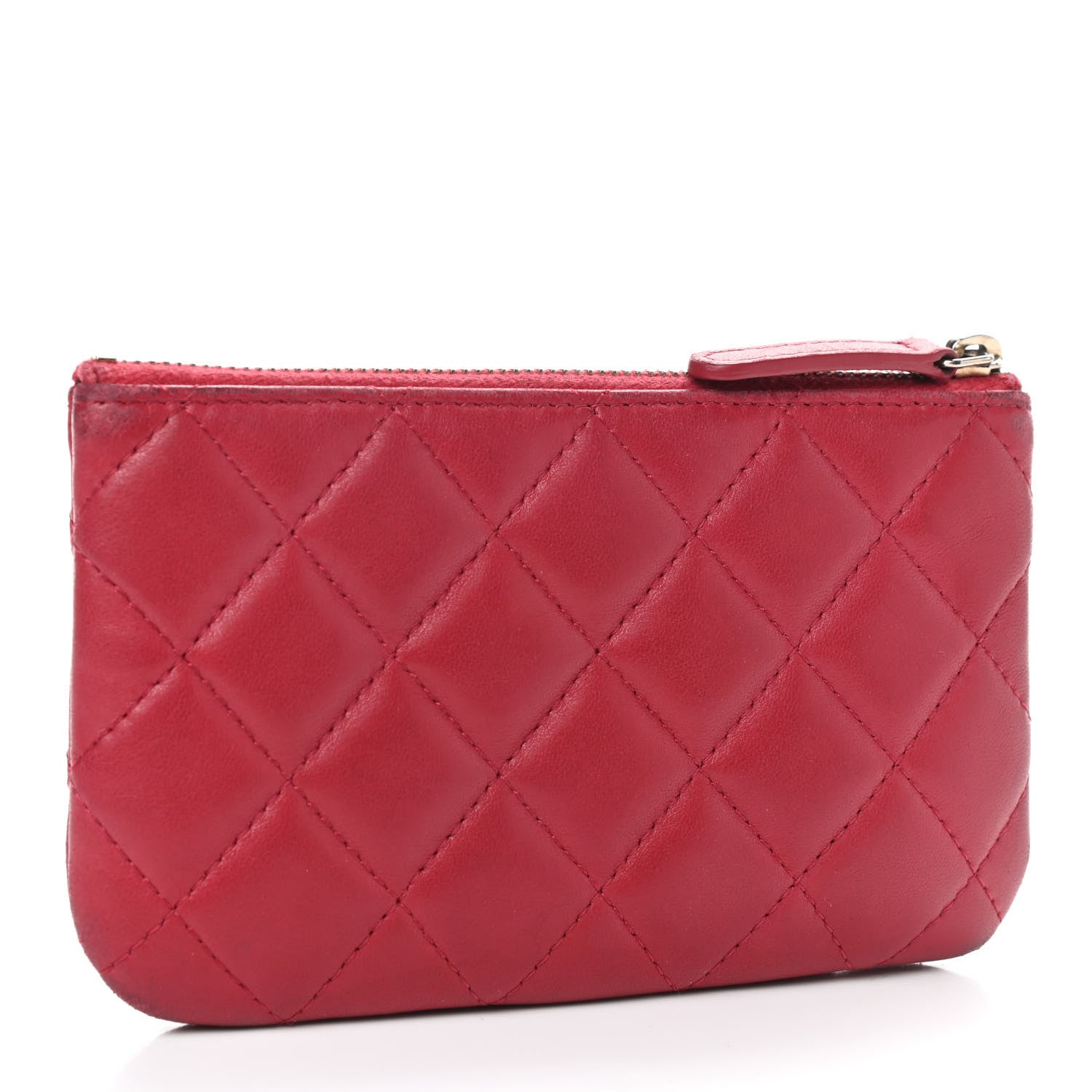 Chanel Lambskin Quilted Small Cosmetic Case Red 2 of 8