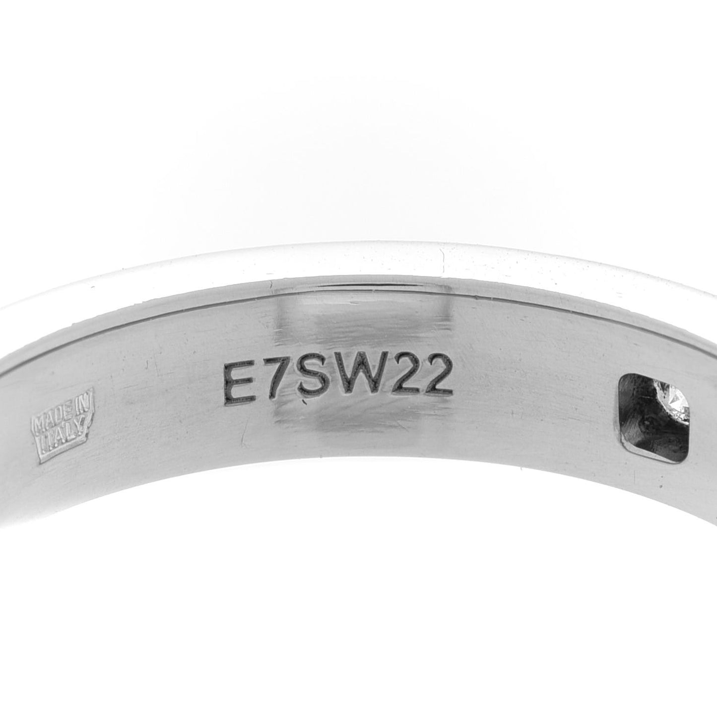 18K White Gold Diamond B.Zero1 Essential Band Ring 58 8.25