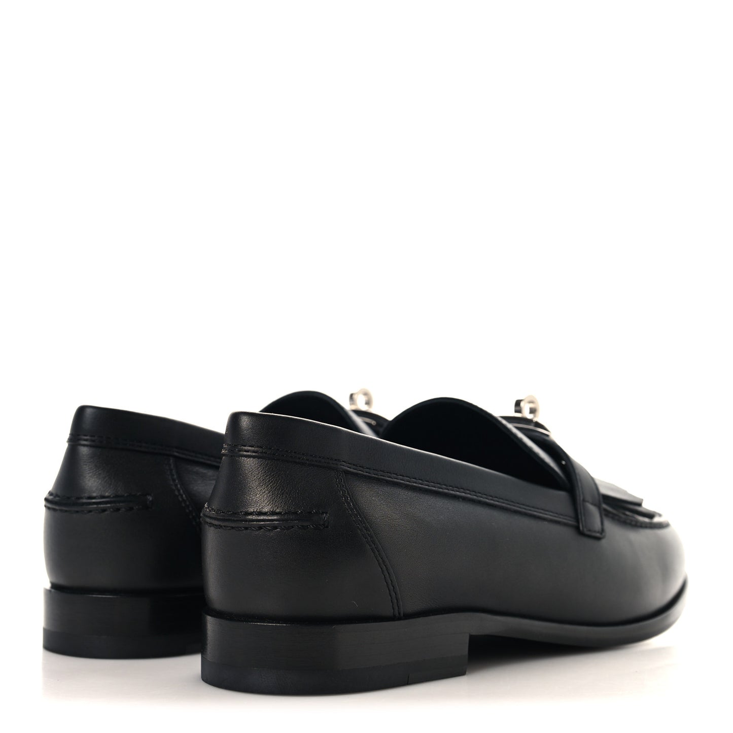 Fringed Calfskin Womens Destin Loafer 37 Black