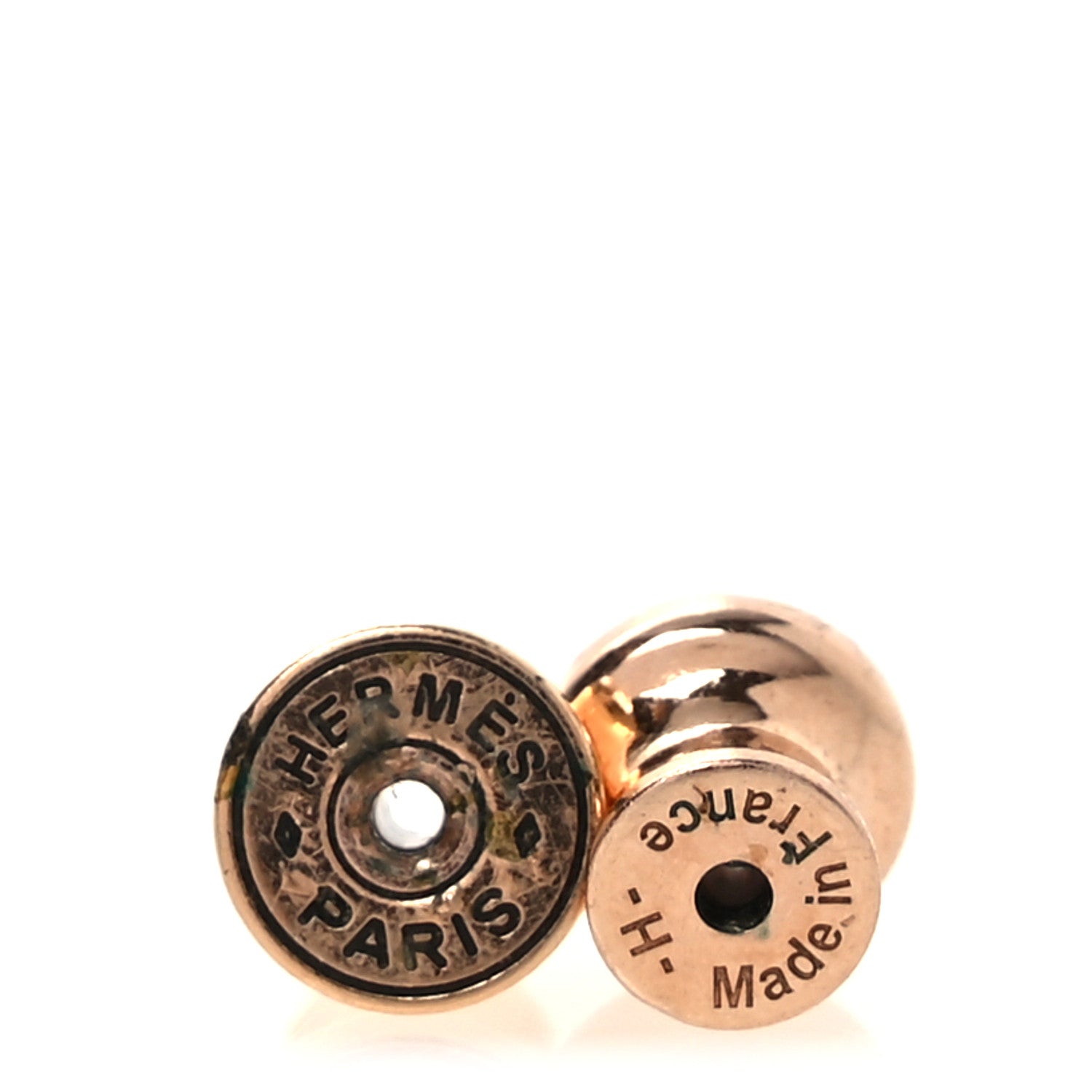 Hermes Rose Gold Lacquered Mini Pop H Earrings Black 4 of 5