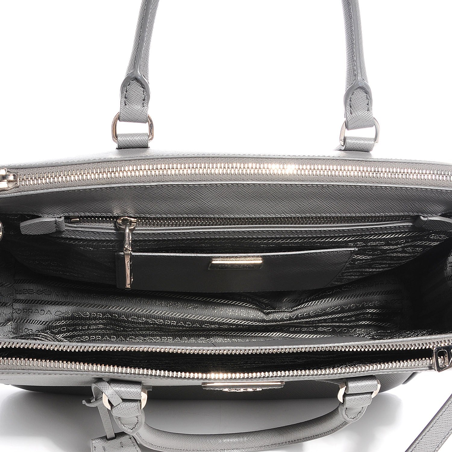 Prada Saffiano Lux Medium Double Zip Tote Marmo 6 of 11