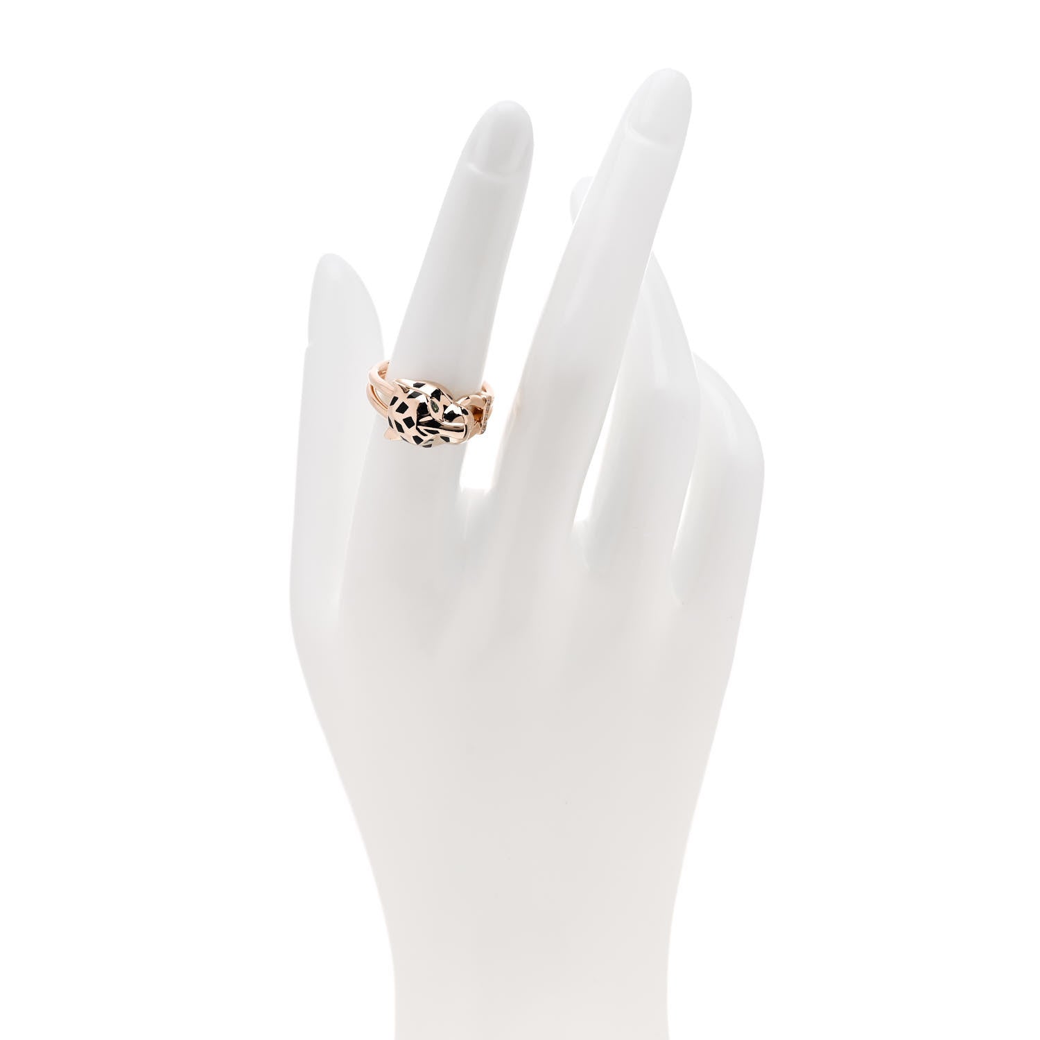 Cartier 18K Pink Gold Diamond Tsavorite Garnet Black Onyx Panthere de Cartier Ring 53 6.5 2 of 5