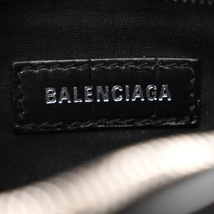 Balenciaga Extra Supple Calfskin Crystal Crocodile Embossed Le Cagole Shoulder Bag XS Black 7 of 12