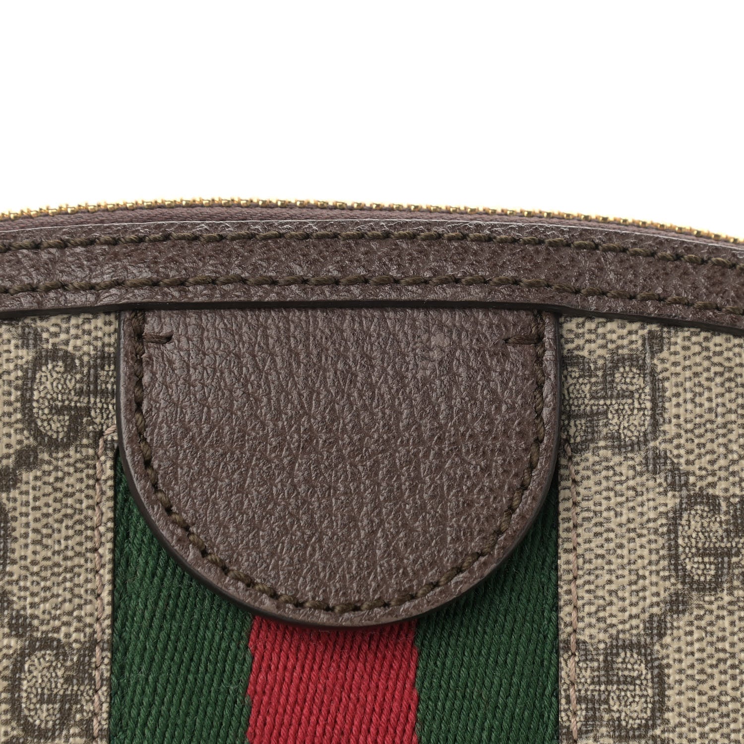 Gucci GG Supreme Monogram Textured Dollar Calfskin Web Small Ophidia Dome Shoulder Bag Beige Ebony New Acero 11 of 12