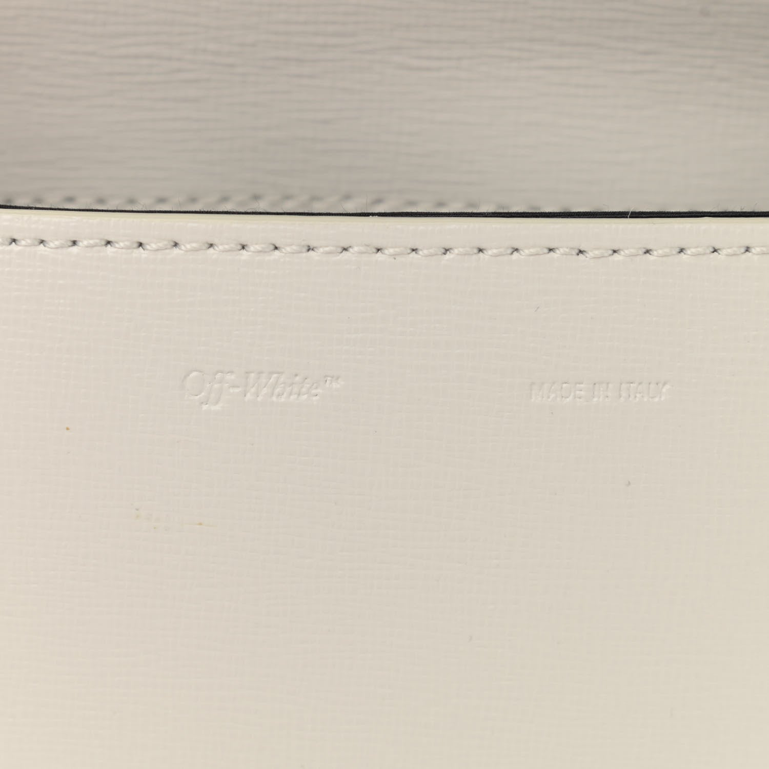Off-White Saffiano Striped Baby Flap White Black 6 of 11