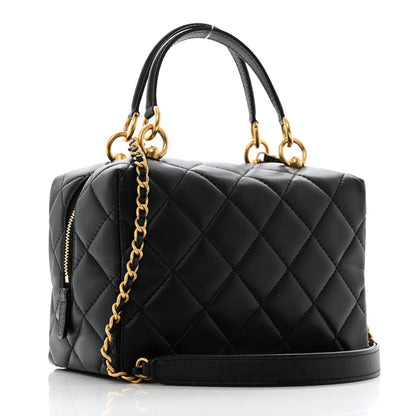 Chanel Lambskin Quilted CC Bowling Bag Black 3 of 14
