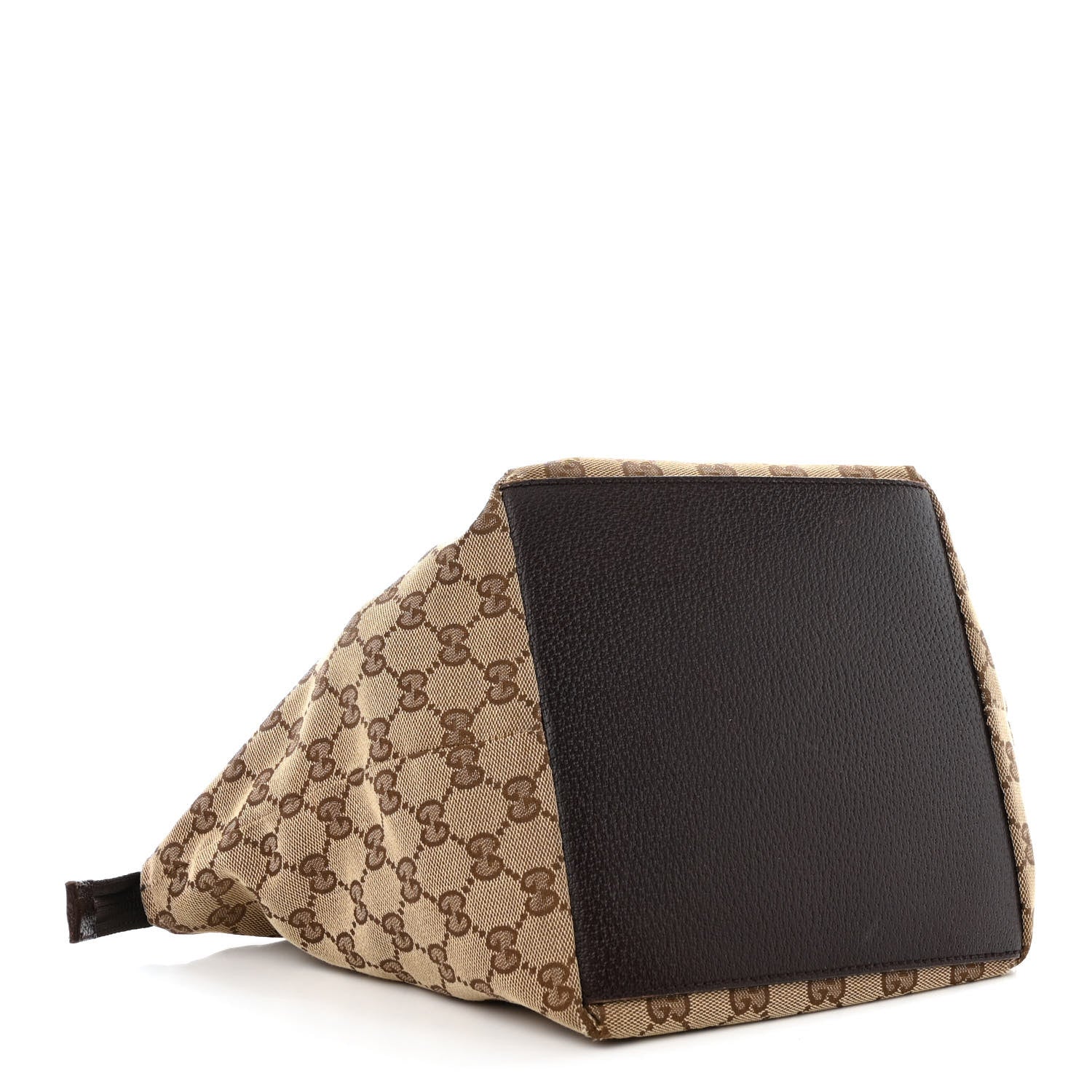 Gucci GG Monogram Small Web Handle Bucket Tote Dark Brown 4 of 12