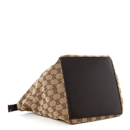 Gucci GG Monogram Small Web Handle Bucket Tote Dark Brown 4 of 12