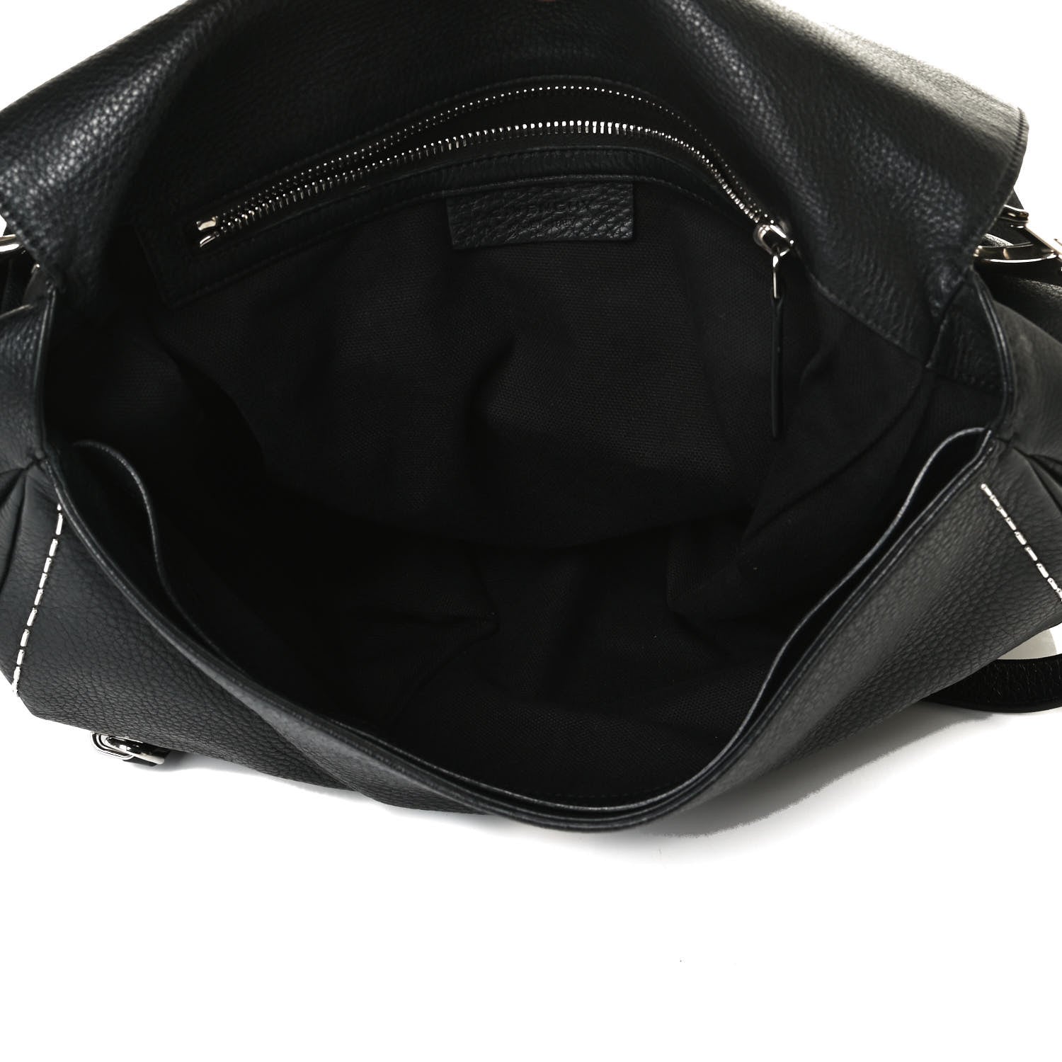 Givenchy Grained Calfskin Metal Stitch Medium Pandora Pure Flap Bag Black 11 of 15