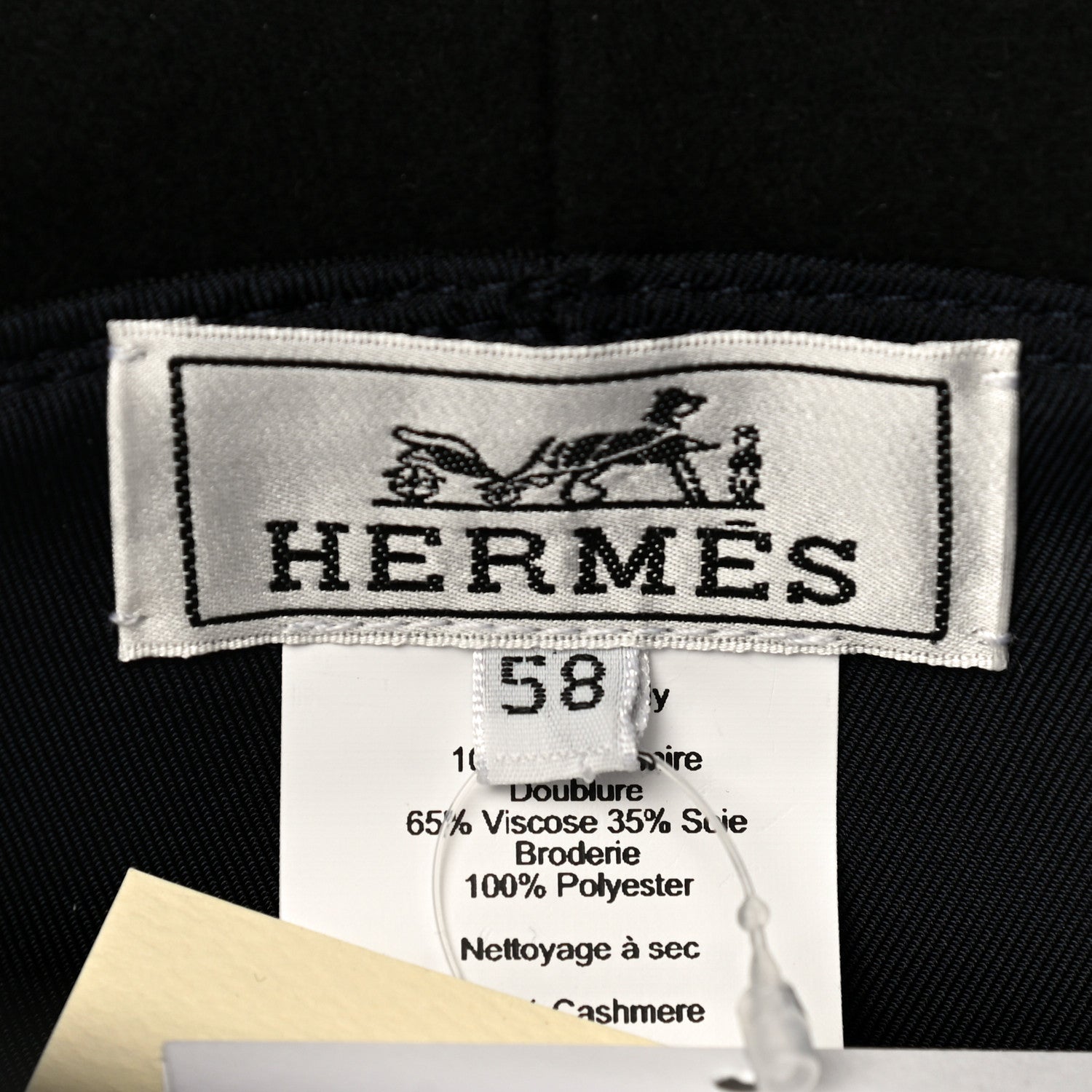 Hermes Cashmere Debbie Charms Bucket Hat 58 Black 5 of 7