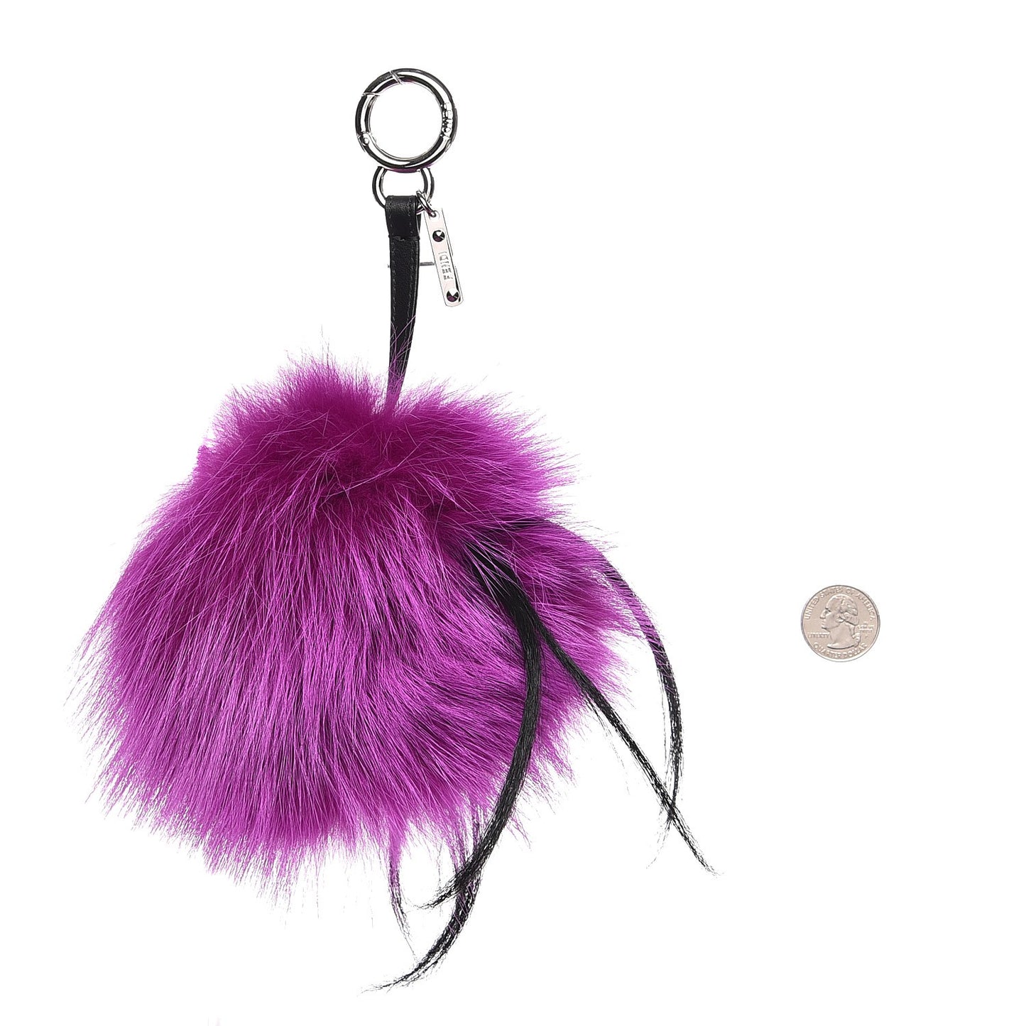 Fox Mink Goat Fur Oret Monster Bag Bug Charm Orchid Black