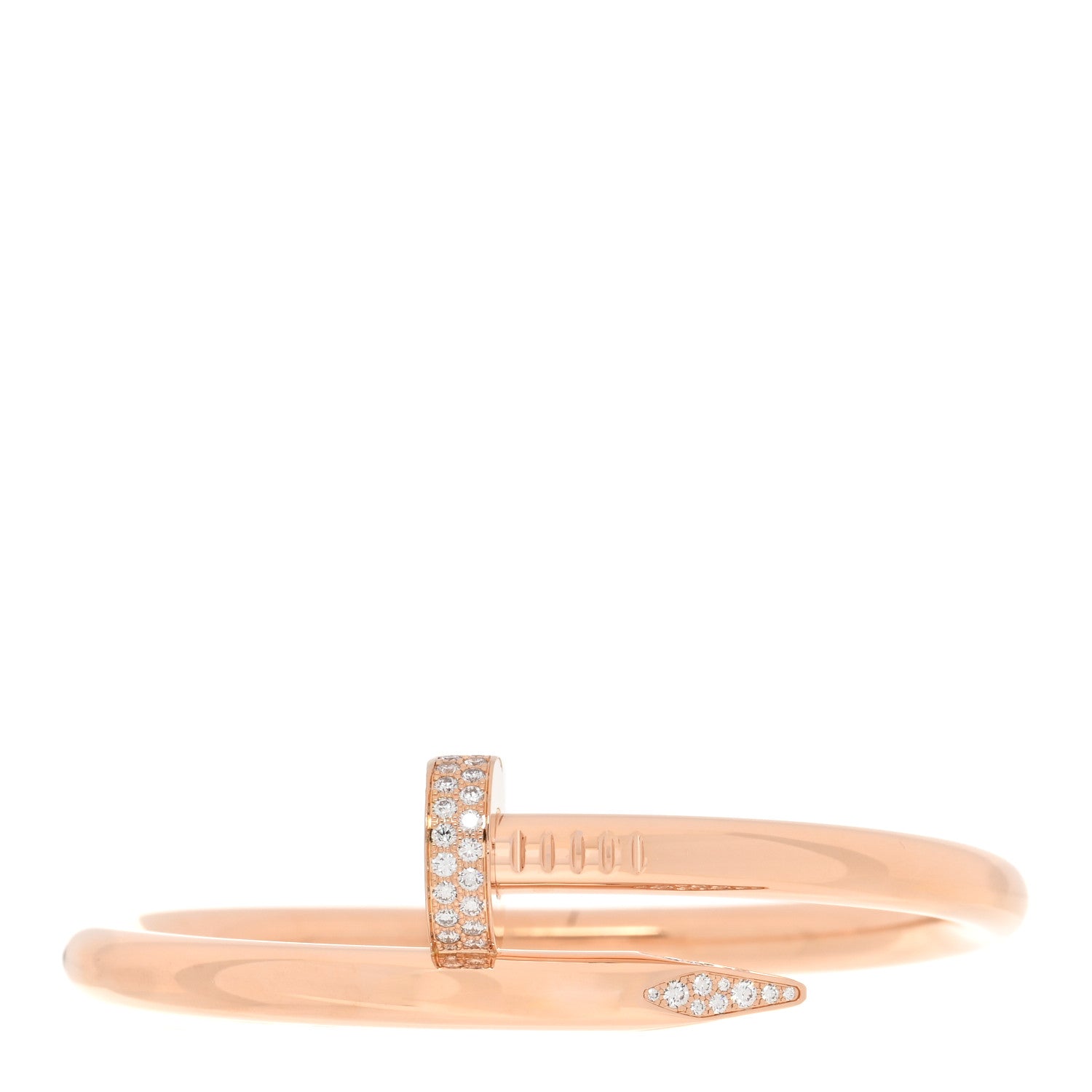 Cartier 18K Pink Gold Diamond Large Juste Un Clou Bracelet 1 of 4