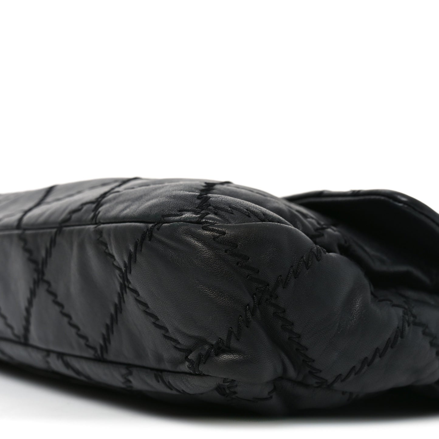 Lambskin Ultimate Stitch Maxi Flap Black