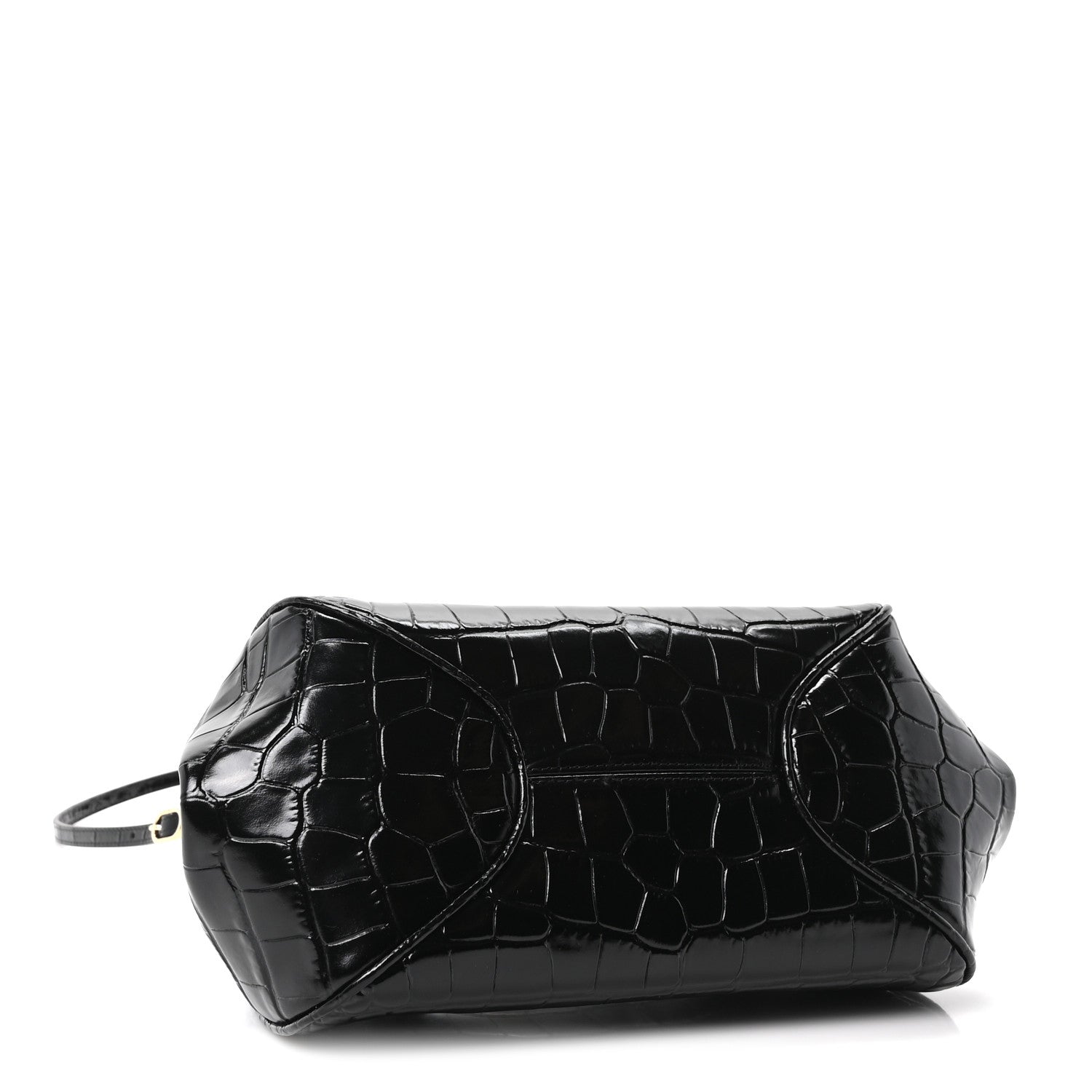 Chanel Calfskin Crocodile Embossed Pretty CC Clutch With Strap Black 4 of 10