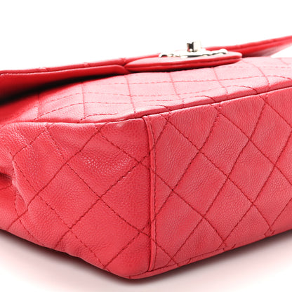 Chanel Washed Caviar Quilted Maxi Single Flap Fuchsia 9 of 10