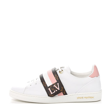 Louis Vuitton Calfskin Monogram Striped Frontrow Sneakers 39 White 1 of 11