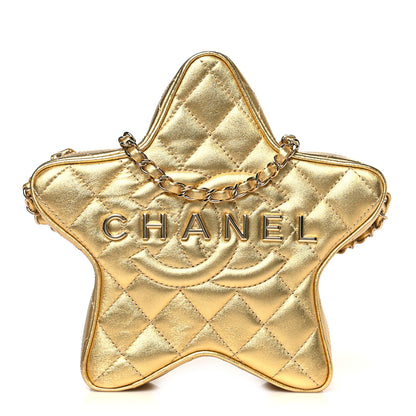 Chanel Metallic Lambskin Quilted Walk Of Fame Star Bag Gold 1 of 10