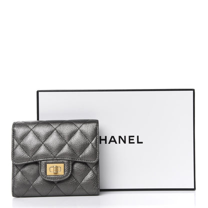 Chanel Metallic Calfskin Quilted Reissue Compact Wallet Grey 8 of 8