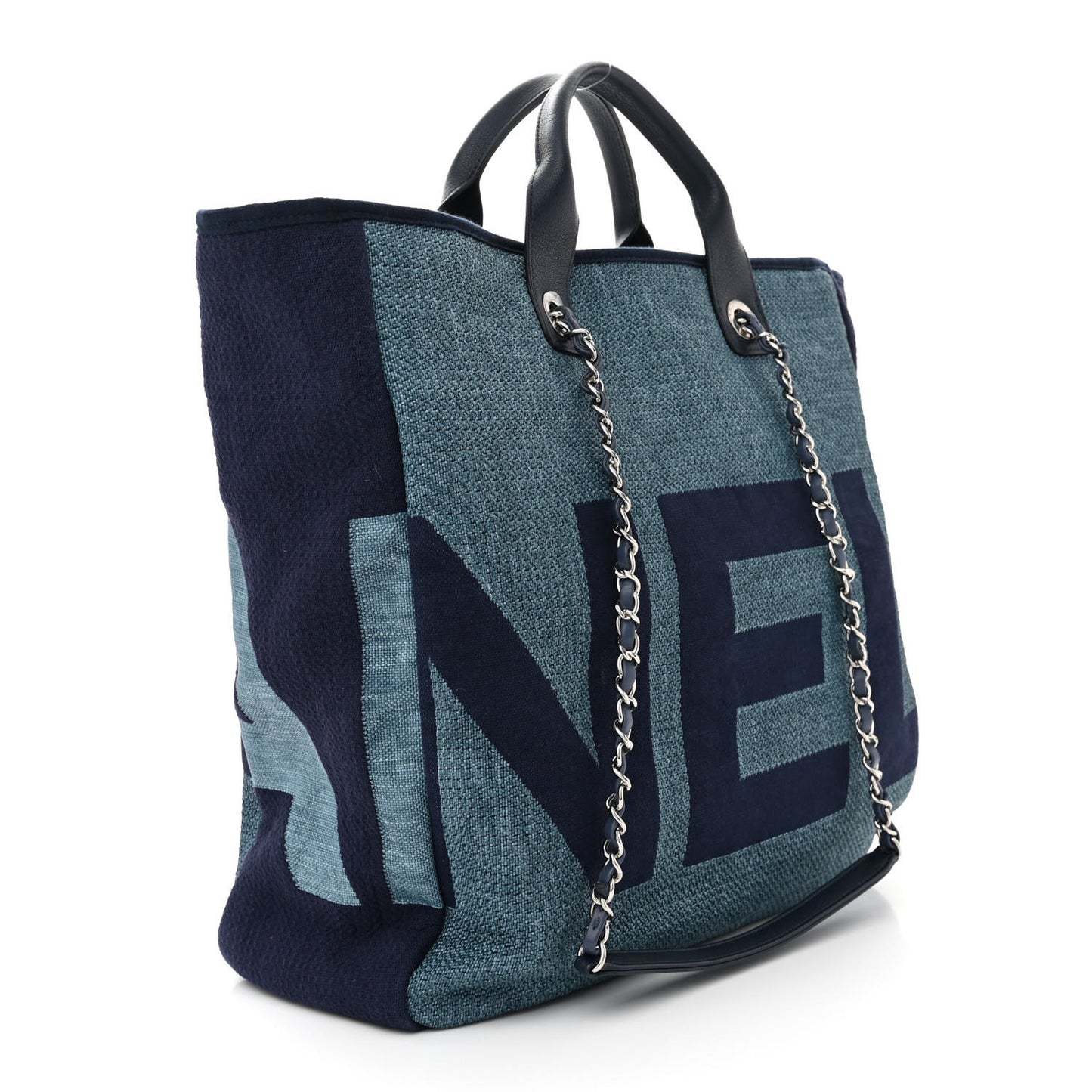 Canvas Large Shopping Tote Dark Blue