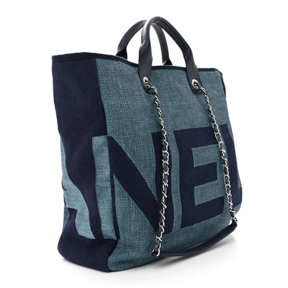 Chanel Canvas Large Shopping Tote Dark Blue 3 of 11