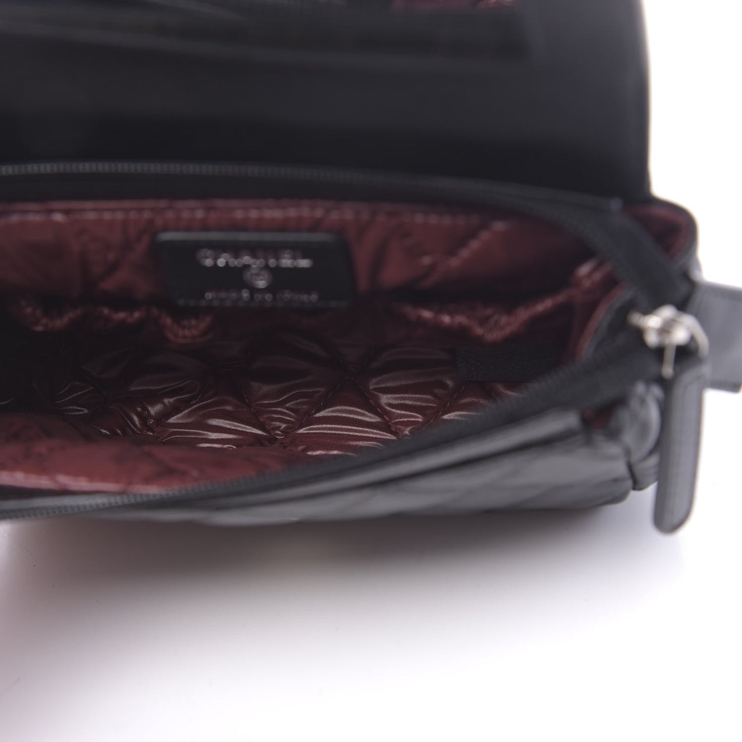 Lambskin Quilted Flap Cosmetic Case Black